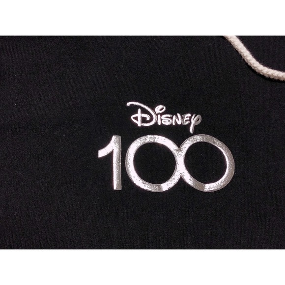 DISNEY 100 Spirit Jersey Snow Globe Long Sleeve Hoodie Shirt Black Large L - Picture 8 of 11